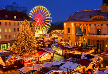 Magdeburg Weihnachtsmarkt - Magdeburg christmas market 02 - obrazy, fototapety, plakaty