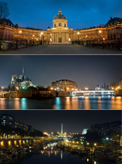 Triptyque Parisien - Pont des arts - Notre dame - Bastille