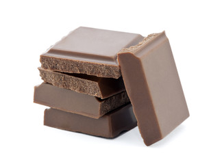 Chocolate on white background