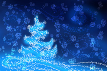 Obraz na płótnie Canvas Blue Christmas tree background