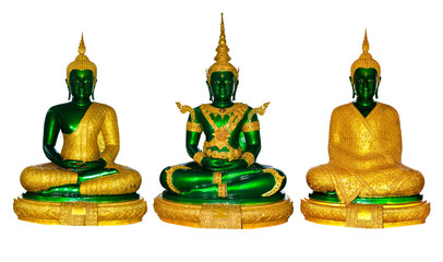 Three emeral buddha statues for three seasons