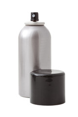 Studio shot of spray can isolated on white with cap