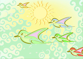 Fototapeta na wymiar birds background vector illustration