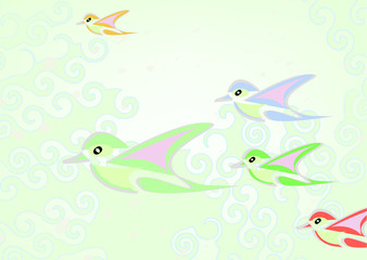 abstract flying birds background