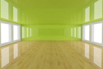 Fototapeta premium Empty green interior room