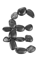Euro made of stones isolated on white