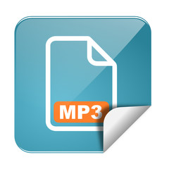 Button Sticker mp3 türkis