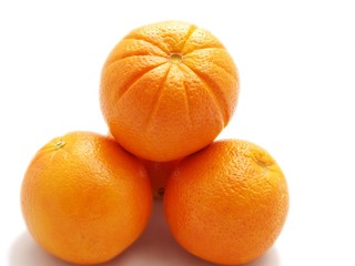Orange fruits, isolated towards white background