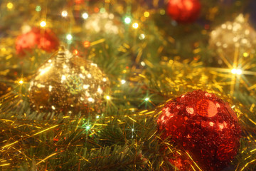 Fototapeta na wymiar Christmas background with ornaments