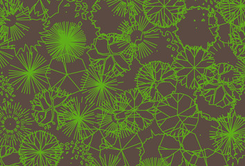 tree pattern on brown background, vector illustration
