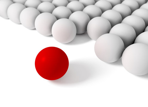imagen conceptual 3d con grupo de bolas
