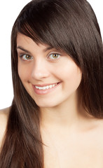 Portrait of sexy woman, on white background