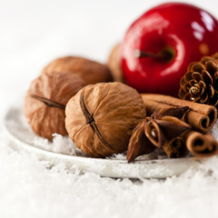 Closeup of rustic Christmas Decoration