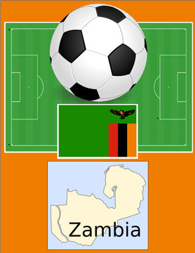 Zambia soccer football sport world flag map