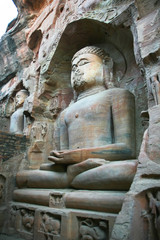 Obraz premium Impressive rock sculptures near Gwalior Gate, Gwalior, India