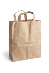 Empty brown paper shopping bag