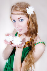 Fototapeta premium Red-headed sensual woman