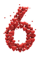 Obraz premium Red Heart font