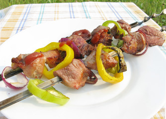 cooked meat with vegetables