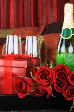 Red roses and Wine