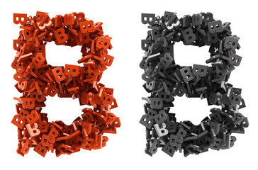 Font: Letter from letter abstract red and black