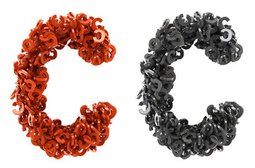 Font: Letter from letter abstract red and black