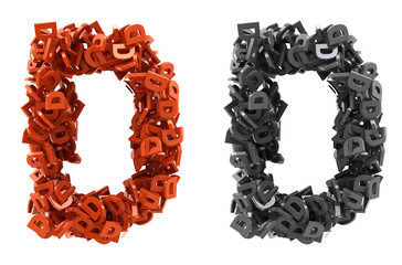 Font: Letter from letter abstract red and black