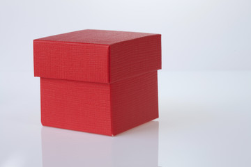 Red gift box on white