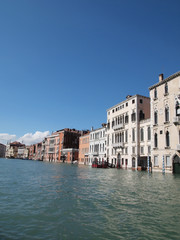 Fototapeta na wymiar The Grand Canal with blue sky in Venice Italy