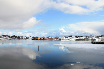 Stripe of village among the clouds