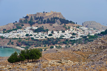 Obraz premium Akropol w Lindos w Grecji