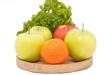 mandarins and apple