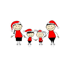 Happy family smiling together, christmas holiday