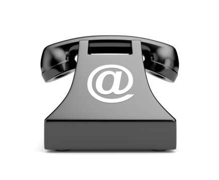 Retro telephone with email symbol