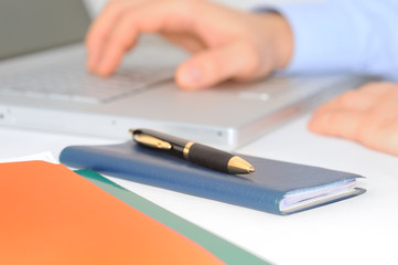 Businessman with checkbook