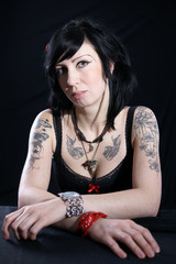 Gothic Girl with Tattoos