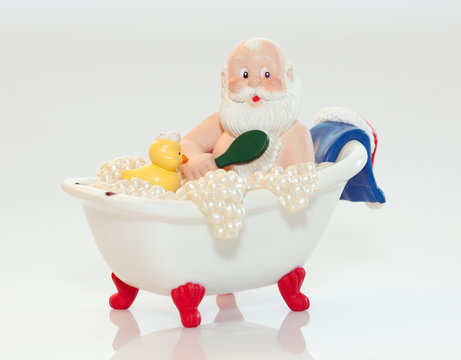 Santa Taking a Bath