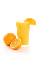 Tall glass of orange juice