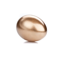 Golden egg isolated on the white background