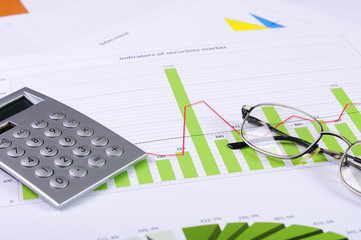 Obraz premium Charts and graphs of sales
