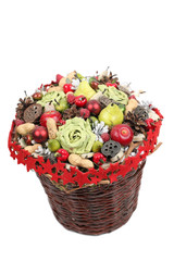 Fototapeta na wymiar Colorful Christmas basket