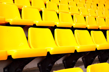 Yellow plastic seats