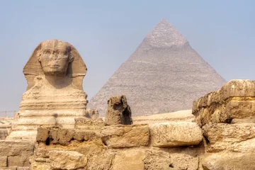 Foto op Canvas Le Sphinx et la pyramide de Kephren © nemesis2207