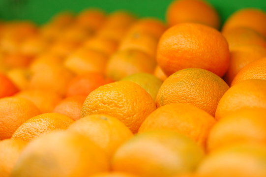 Oranges on showcase