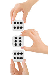 Hands and dices