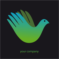 logo entreprise, oiseau main