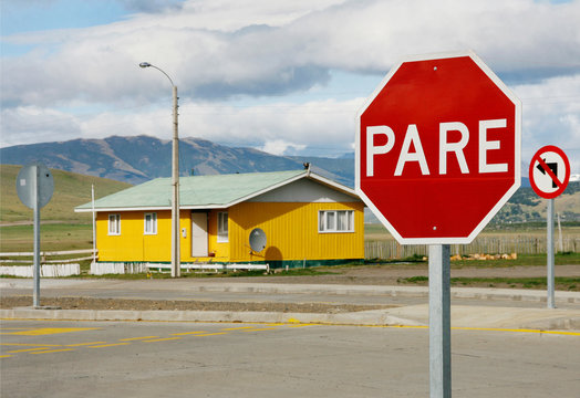 Stoppschild, Patagonien, Chile