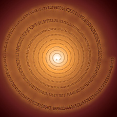 Fototapeta na wymiar spiral made of number pi (3,14...) figures