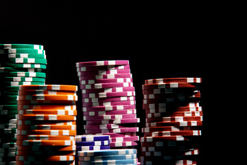 Pokerchips Türme