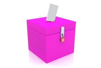 3D - Blanko Wahlurne Pink 01 - Abgeschlossen